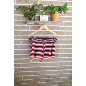 NWT Agua Bendita Womens Small purple orange crochet skirt revolve swim cover